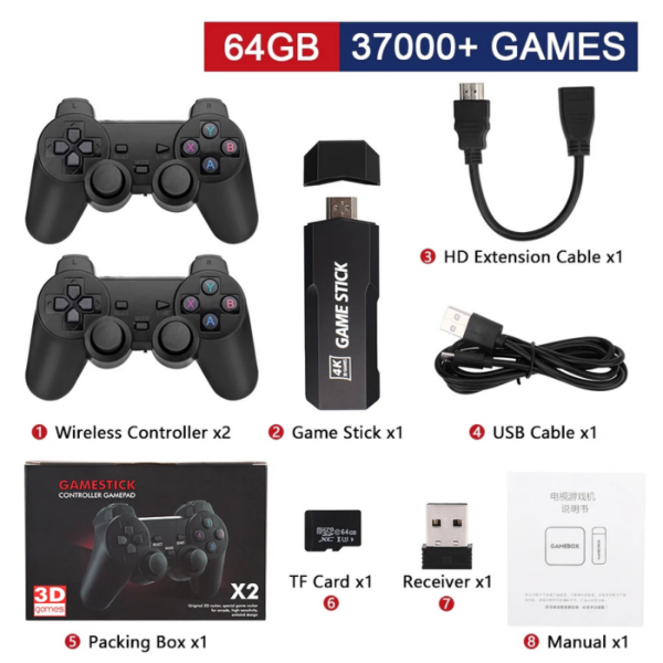 Game Stick GD10 4k 64gb Portátil Retro 2 Controles Sem Fio - Image 2