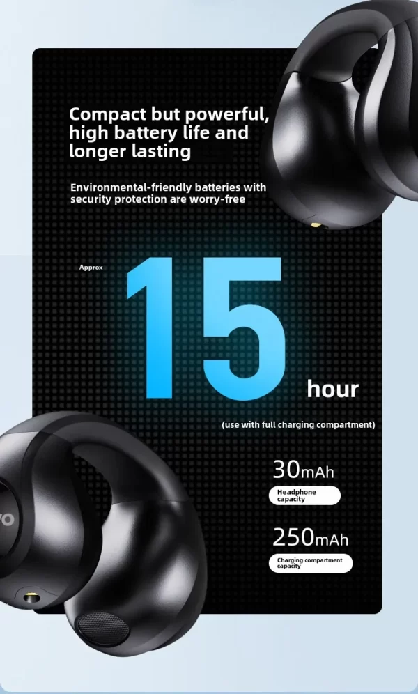 Lenovo XT83 II Ear Clip TWS Wireless Headphones Bluetooth 5.2 Earphones Touch Control HD Call Earbuds Sports Headset with Mic - Image 17