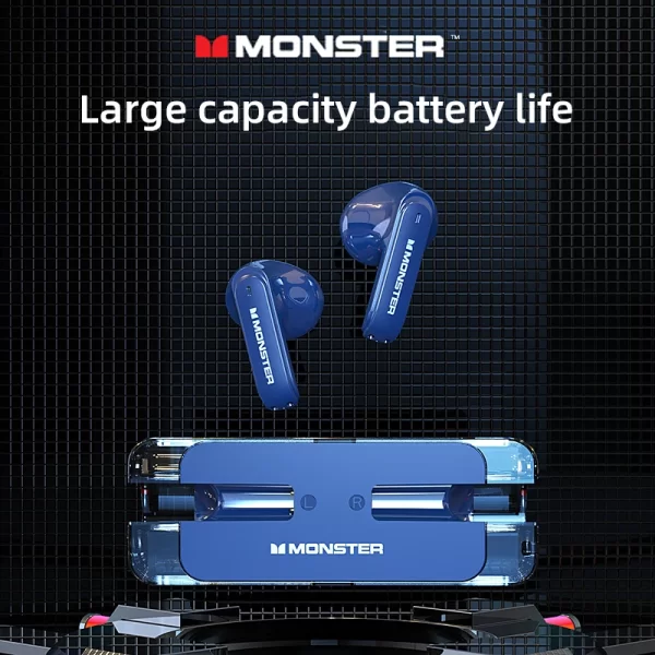 Monster XKT08 Gaming Earphone Ture Wireless Bluetooth 5.3 Headphones Low Latency Noise Reduction Earbuds Headset With Mic New - Image 14