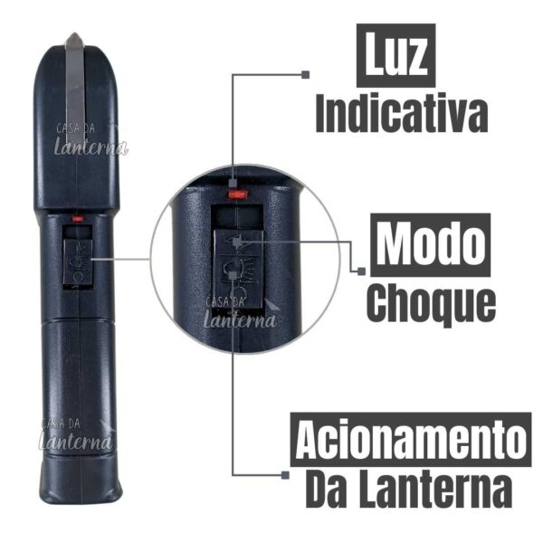 Máquina de Choque Taser 928 Type C/ Lanterna Led (G) - Imagem 5