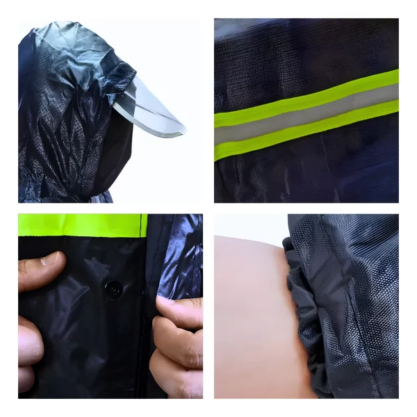 Conjunto Capa De Chuva Impermeável Com Touca E Viseira - M - Imagem 7