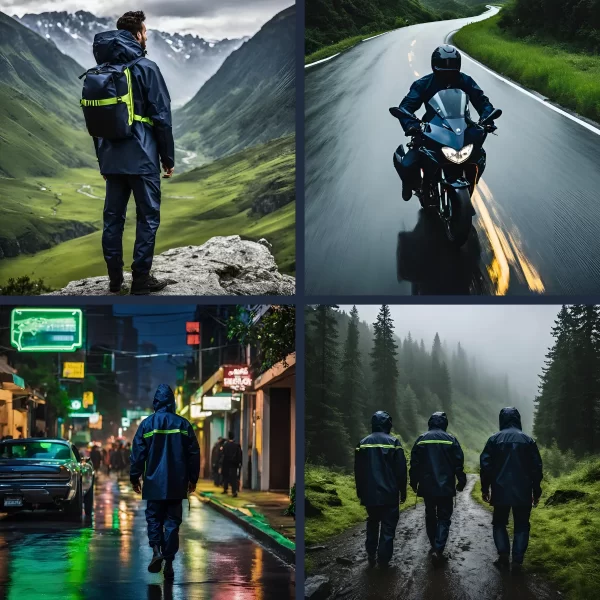Conjunto Capa De Chuva Impermeável Com Touca E Viseira - M - Imagem 3