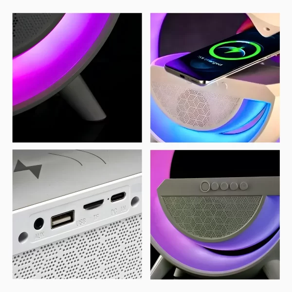 Luminária Inteligente com Caixa De Som e Carregador Indução - Imagem 7