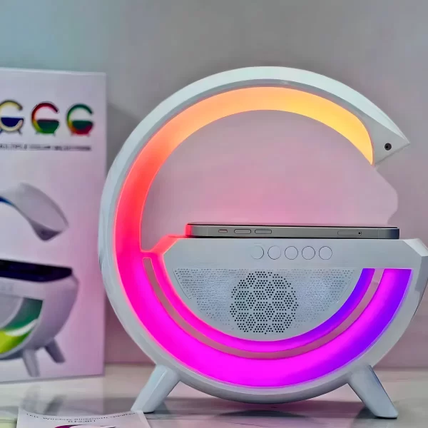 Luminária Inteligente com Caixa De Som e Carregador Indução - Imagem 2