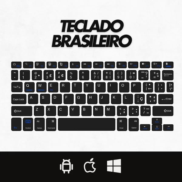 Teclado Sem Fio Bluetooth Recarregável Com Mouse - PRETO - Imagem 6