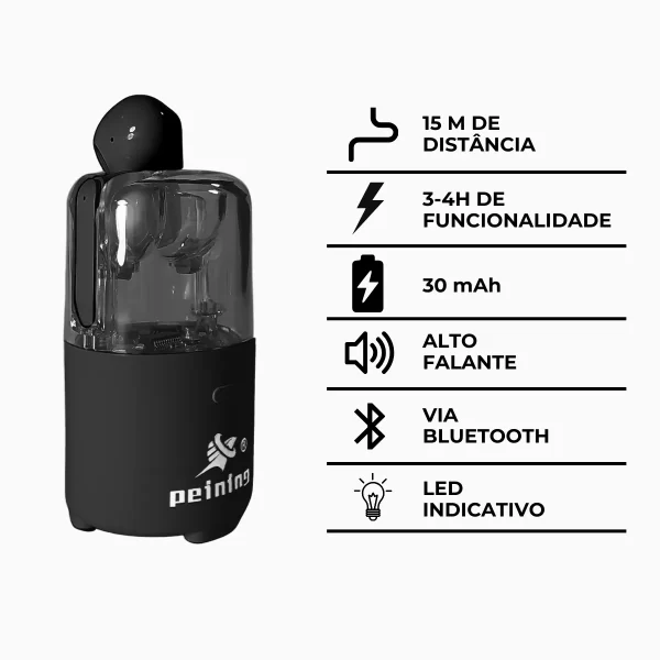 Fone de Ouvido e Caixa de Som Alto Falante Bluetooth Sem Fio - Imagem 9