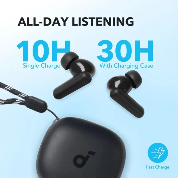 soundcore P20i da Anker Fone de Ouvido Sem Fio, Drivers de 10mm, Graves Potentes, Bluetooth 5.3, 30H de Bateria, Resistência à Água, 2 Microfones IA, App Personalizável - Imagem 4