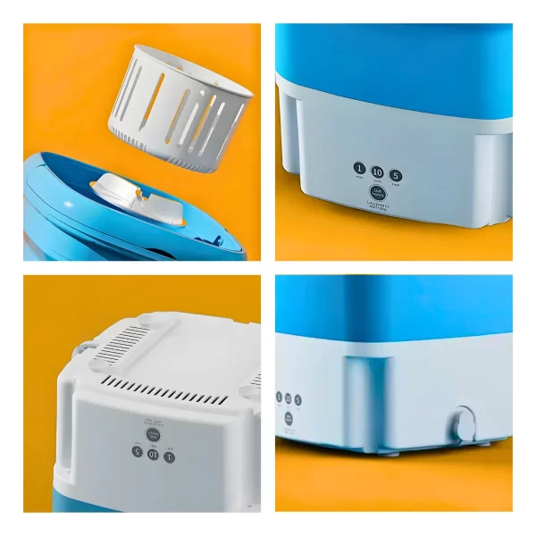 Mini Máquina de Lavar Roupa Portátil Dobrável - AZUL - Imagem 7