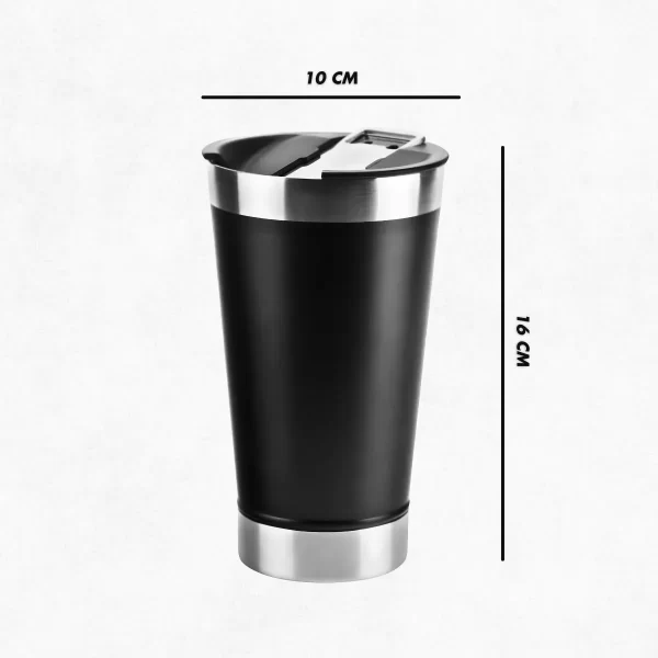 Copo Térmico Inox cerveja e café 473ml - PRETO - Imagem 9